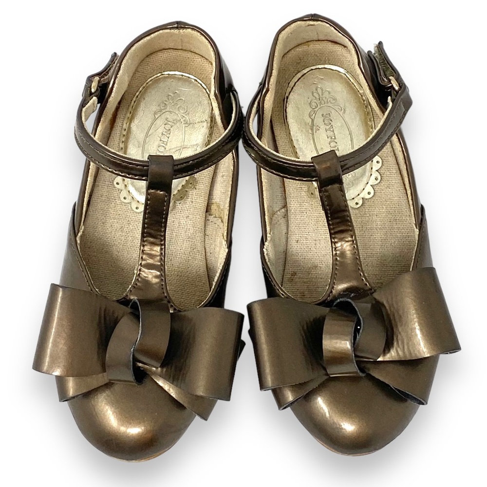 JOYFOLIE Girls Arianna Dress Shoe T-Strap Maryjane - Bronze &box Toddler Size 10